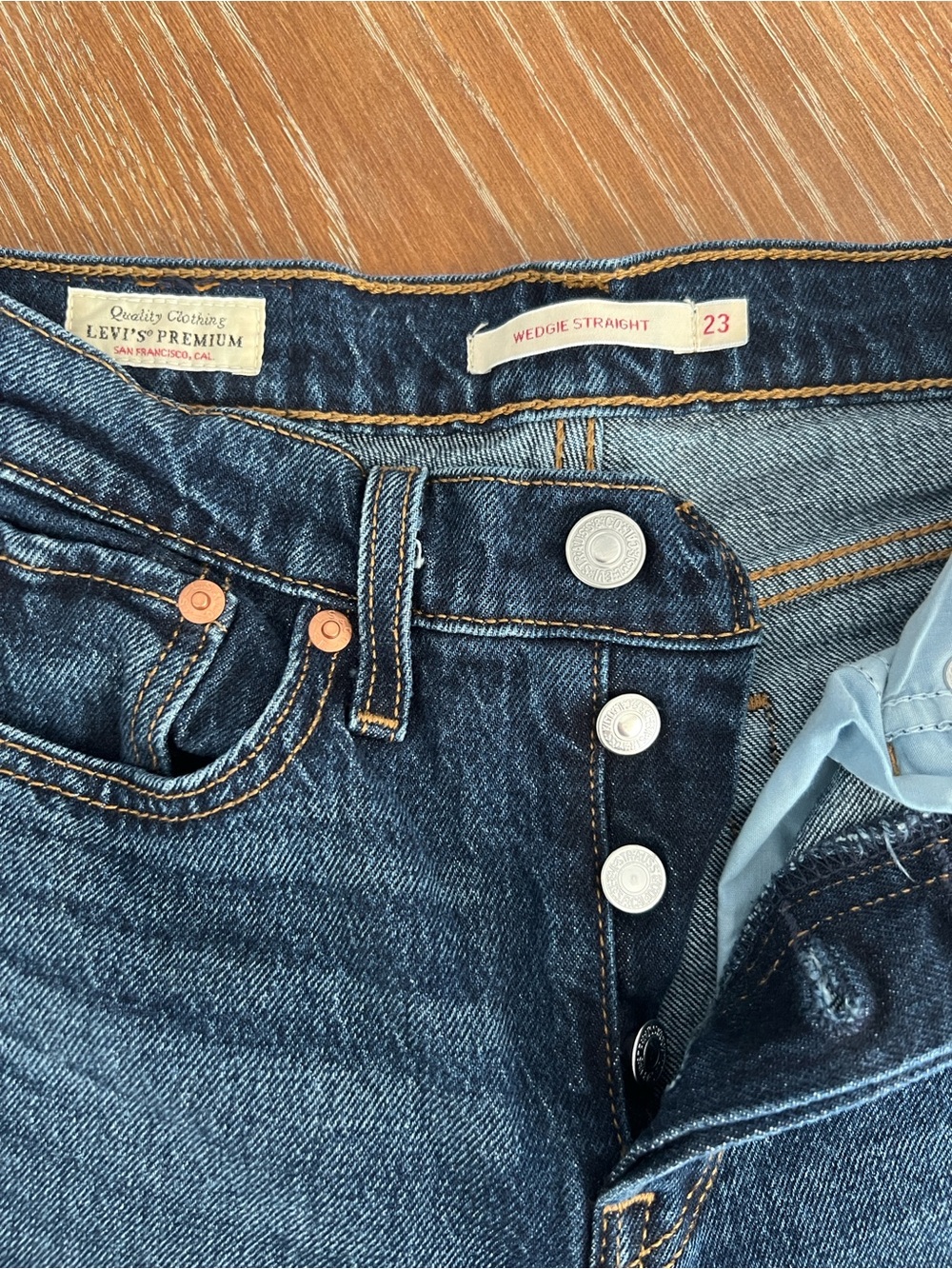 Levi's Wedgie Straight Jeans - Dark Blue Denim